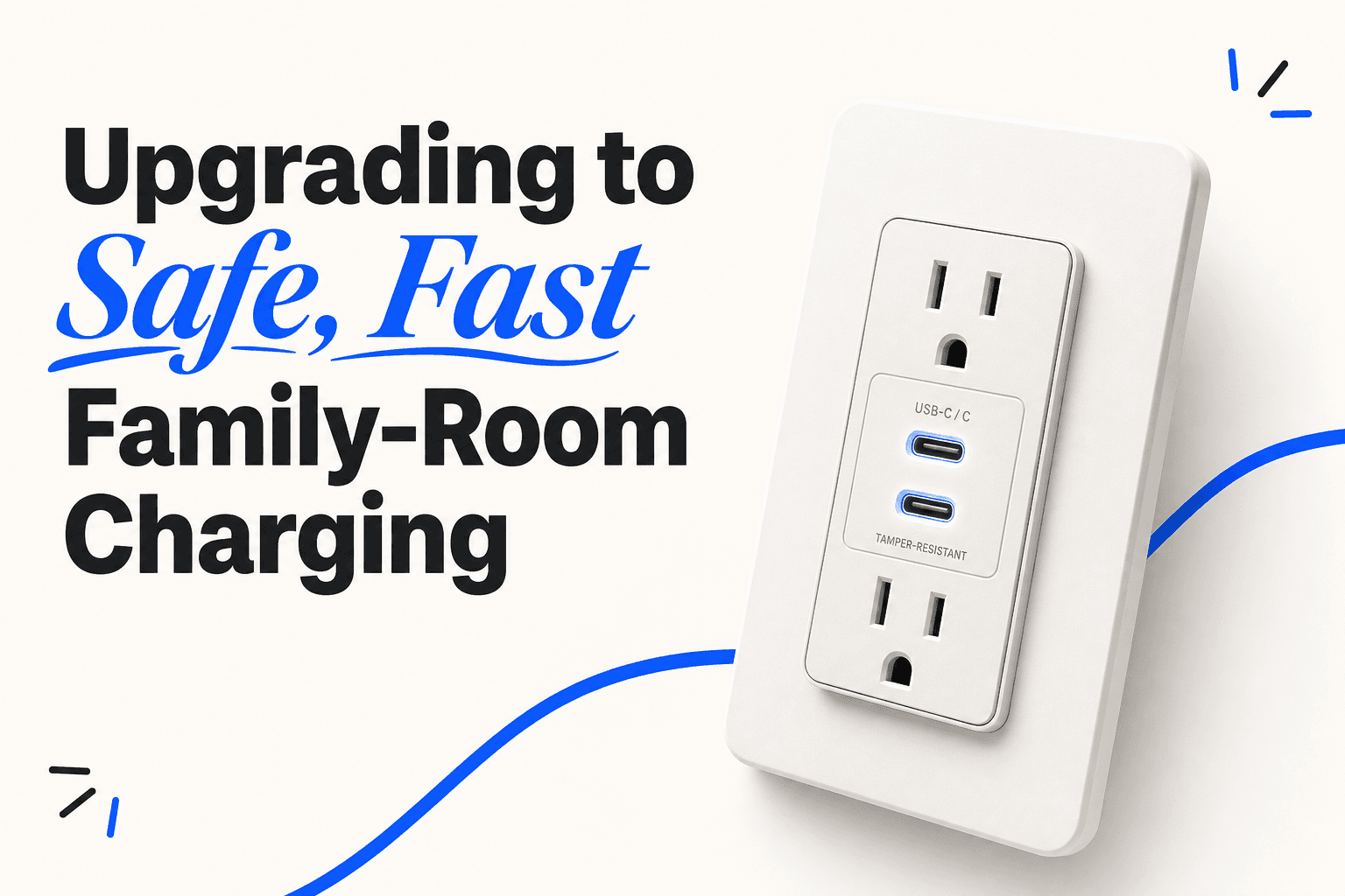 Upgrading to Safe, Fast Family‑Room Charging With elegrp Tamper‑Resistant USB‑C/C Outlets