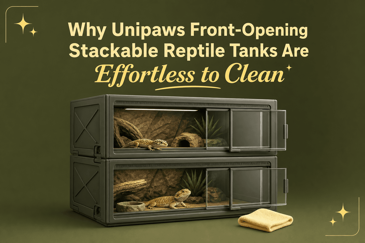 Why Unipaws Front-Opening Stackable Reptile Tanks Are Effortless to Clean