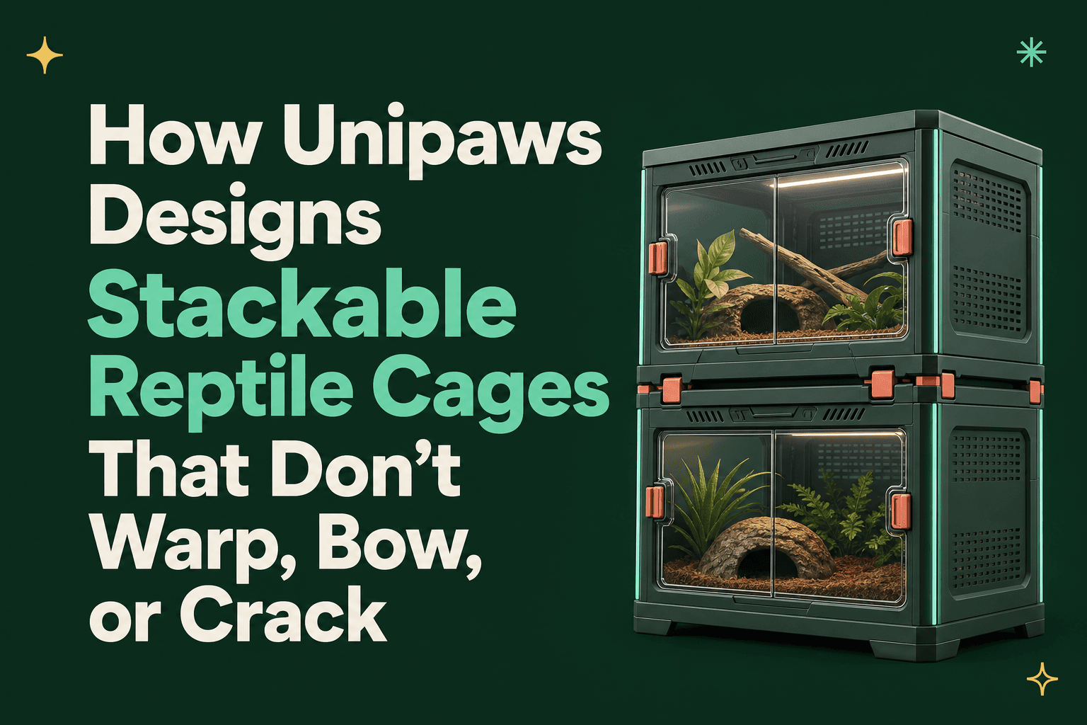 How Unipaws Designs Stackable Reptile Cages That Don’t Warp, Bow, or Crack