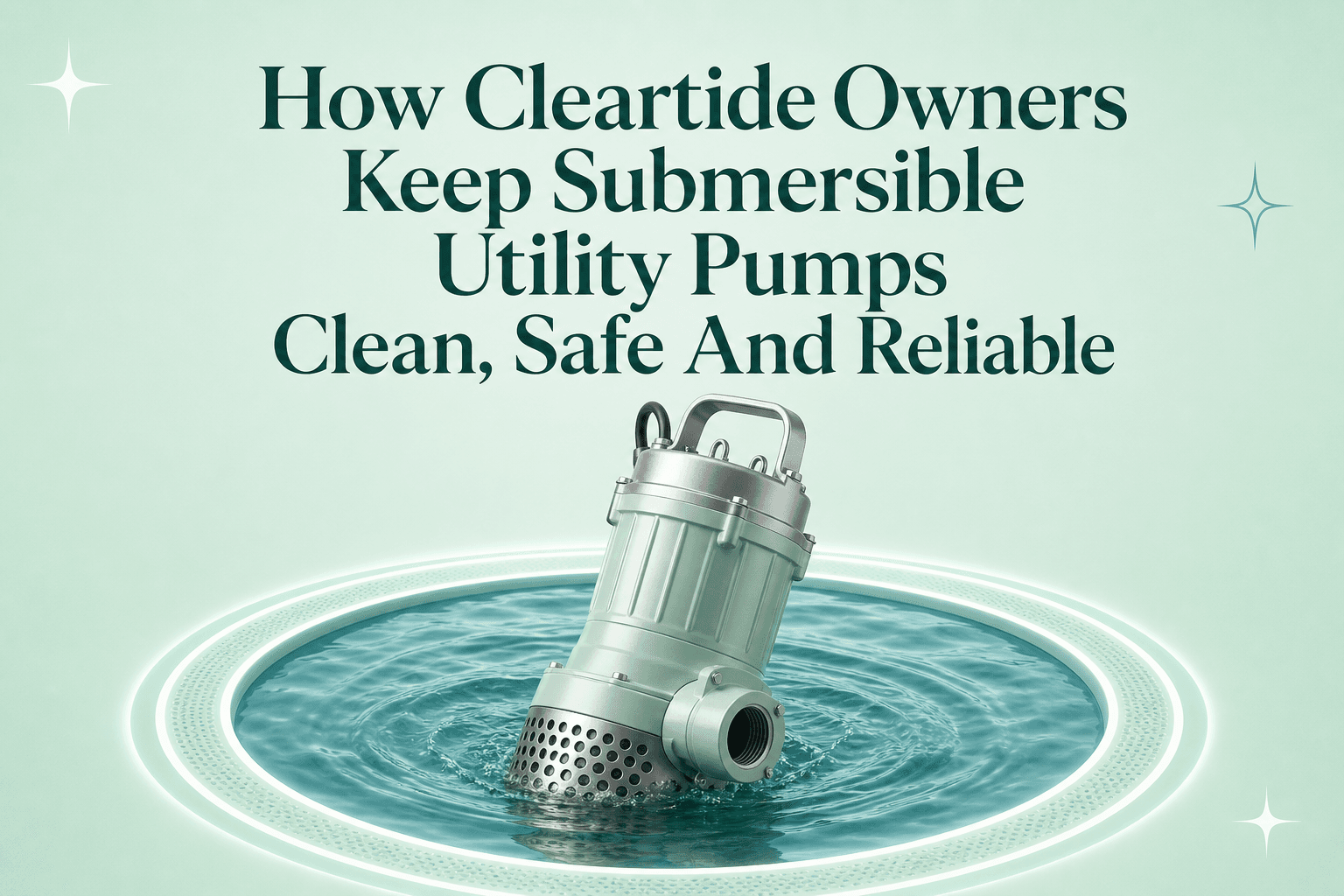How Cleartide Owners Keep Submersible Utility Pumps Clean, Safe And Reliable