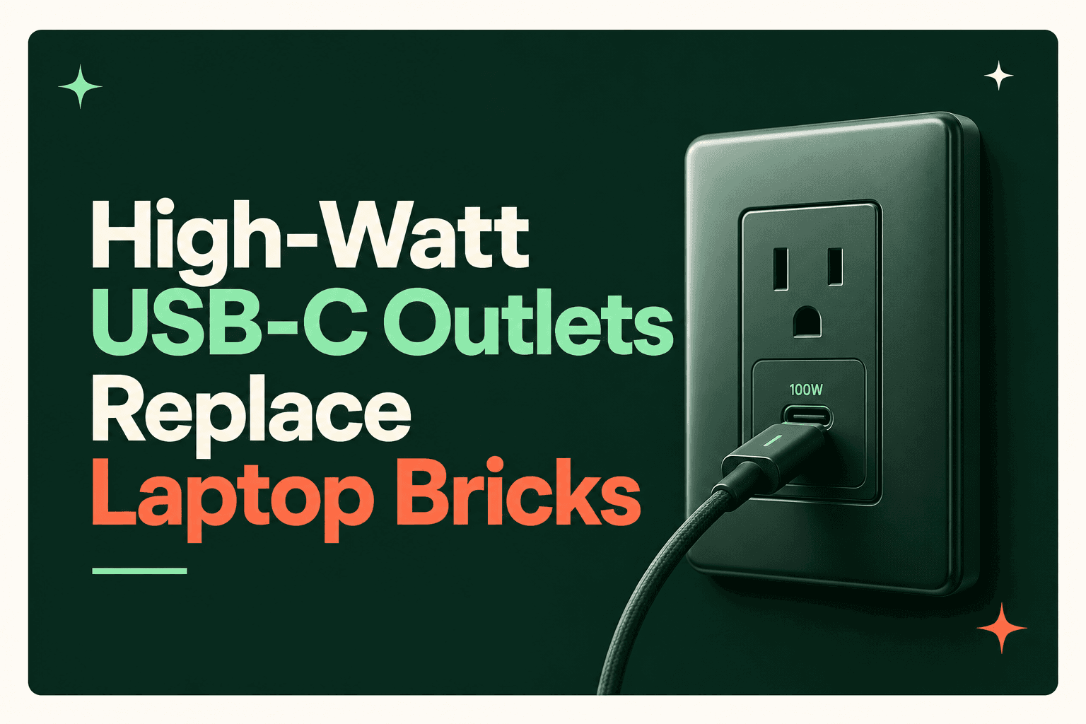 How elegrp High-Watt USB-C Outlets Replace Laptop Bricks and Extra Cables