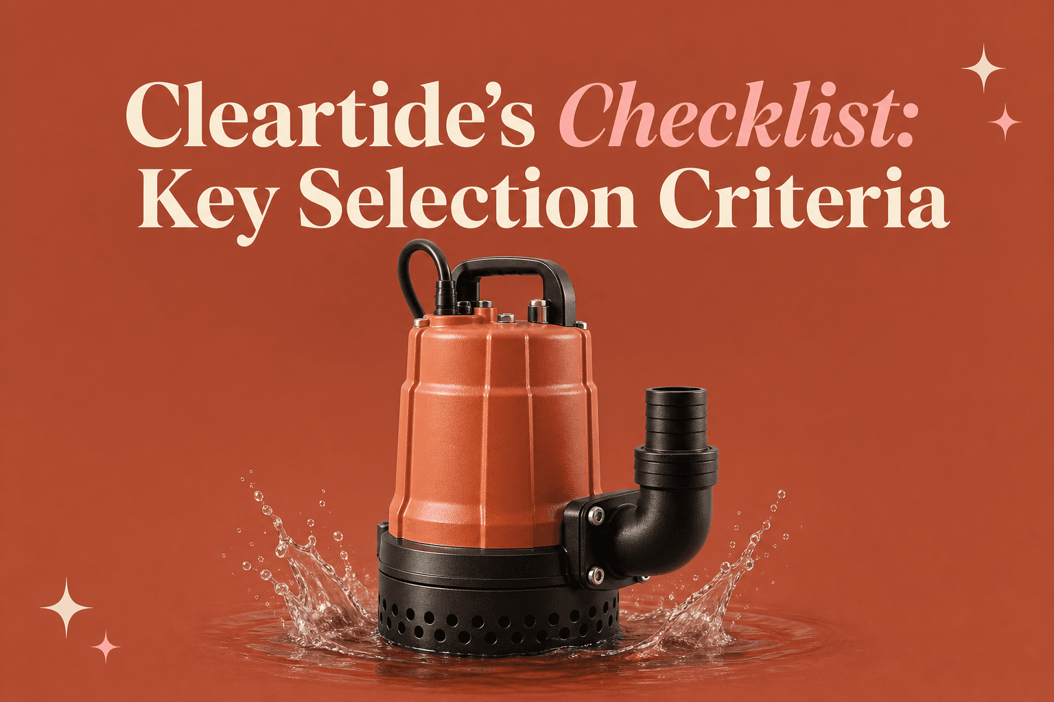 Cleartide’s Checklist: Key Selection Criteria For Choosing The Right Water Pump