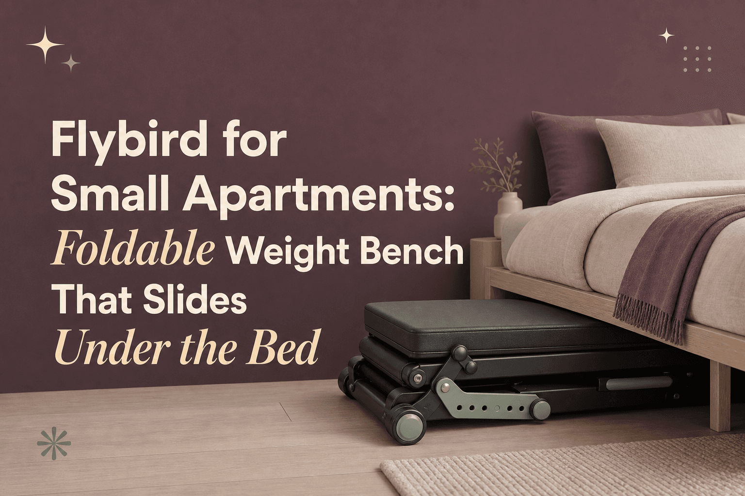 Flybird for Small Apartments: Foldable Weight Bench That Slides Under the Bed in Seconds